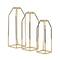 CosmoLiving by Cosmopolitan Set of 3 Gold Stainless Steel Glam Vase, 13" x 5" x 5"